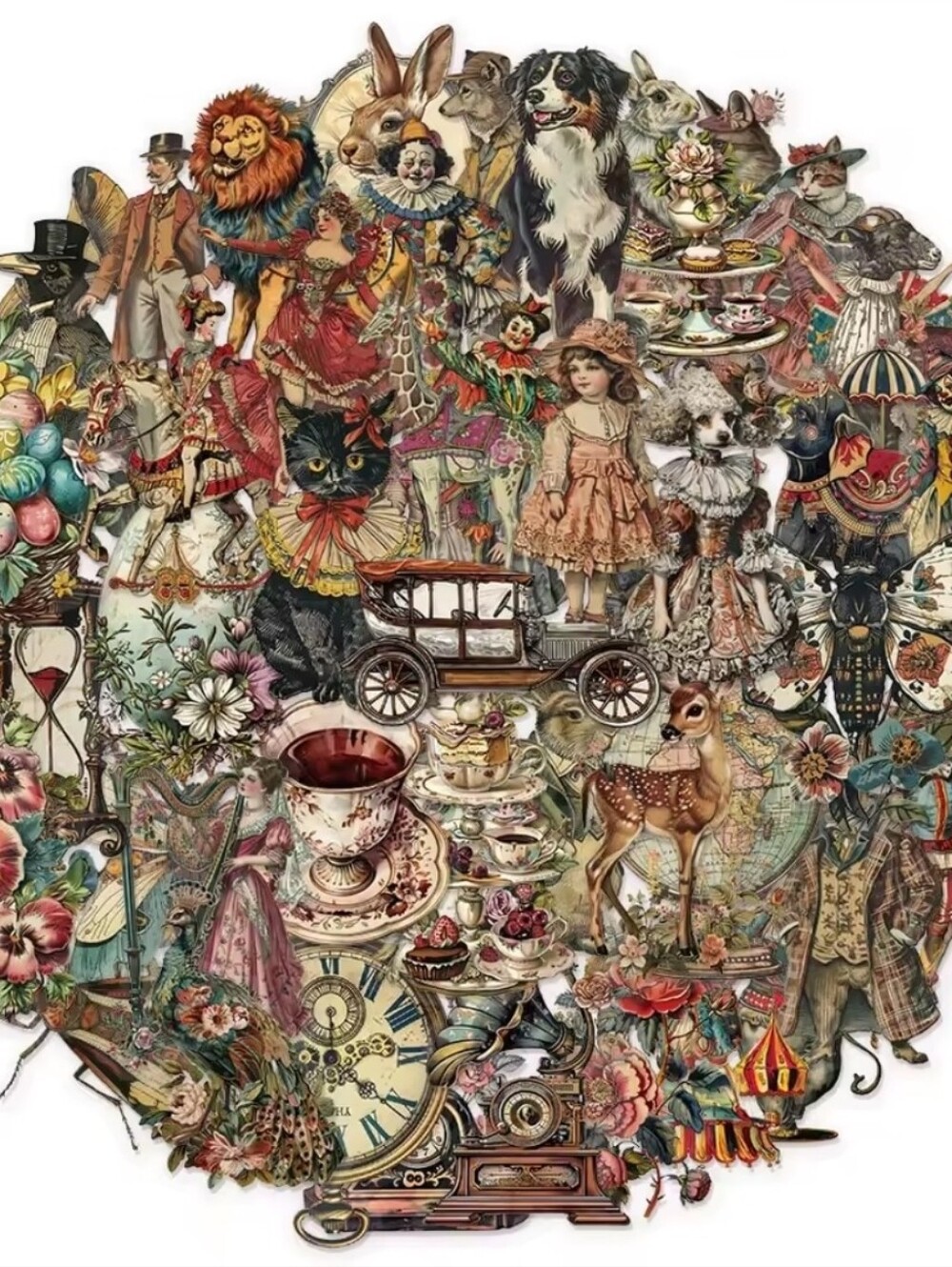Vintage Style Stickers - Eclectic Victorian Animals & Tea Party